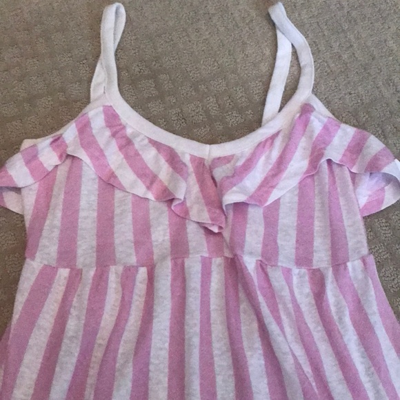 Fun striped maternity top with ruffle at neckline - Picture 2 of 6